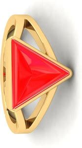 THE UNIQUE KART 8.25 Ratti Red Moonga Gemstone ring with lab certified ...