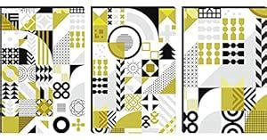 SAF paintings Set of 3 Abstract Large Embossed MDF Framed Panel ...