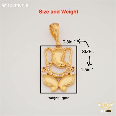 Freemen Beautiful Ganpati Golden Pendant for men- FMP01 – Freemen®
