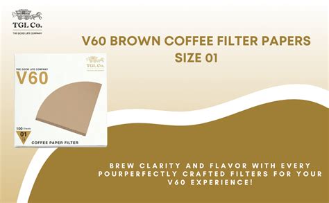 TGL Co. V60 Brown Coffee Filter Papers Size 01-100 Count | Bleach-Free ...