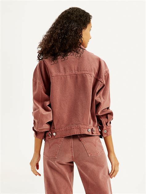 Women's Solid Rust Spread Collar Trucker Denim Jacket – Levis India Store