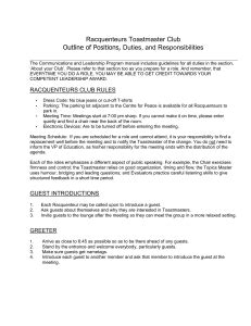 Image result for Toastmaster Script Sample