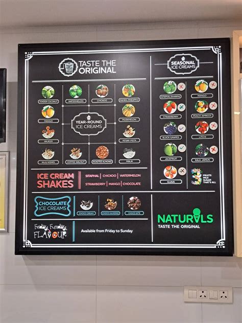 Menu at Natural Ice Cream, Manipal, Shop No.1