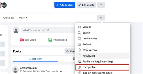 Image result for How to Enable Lock Profile in Facebook Using Browser