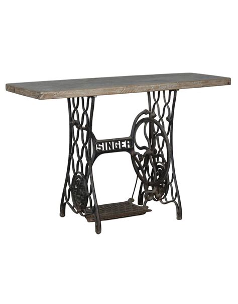 Iron Wood Sewing Machine Console Table