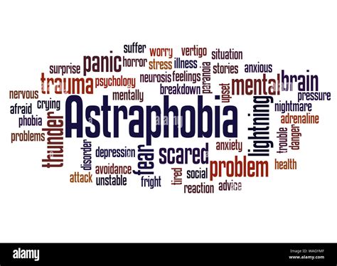 Astraphobia fear of thunder and lightning word cloud concept on white background Stock Photo - Alamy