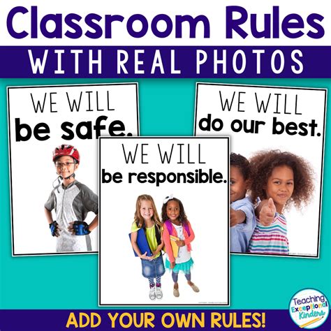 Classroom Rules Posters Photo Version - Teaching Exceptional Kinders