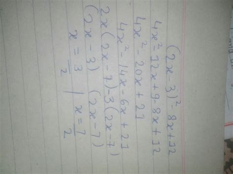 (2x-3)^2-8x+12 factories - Brainly.in