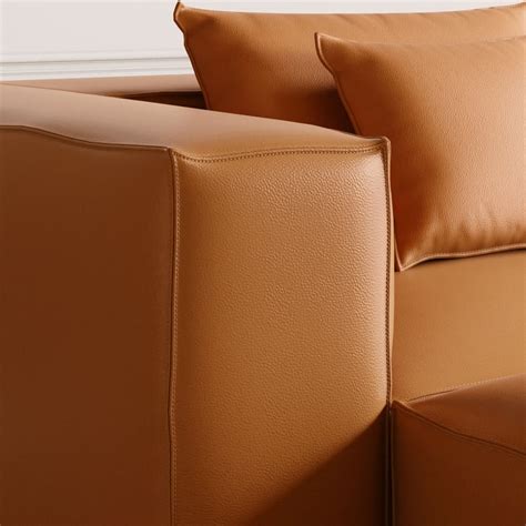 Buy Mills Half Leather 3-Seater Sofa with Ottoman from Home Centre at ...