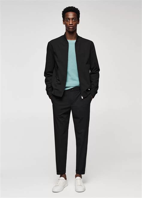 Technical fabric bomber jacket - Men | MANGO Vietnam