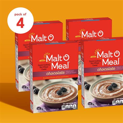 Chocolate Malt-O-Meal Quick Cooking Hot Breakfast Cereal 28oz Box (Pack ...