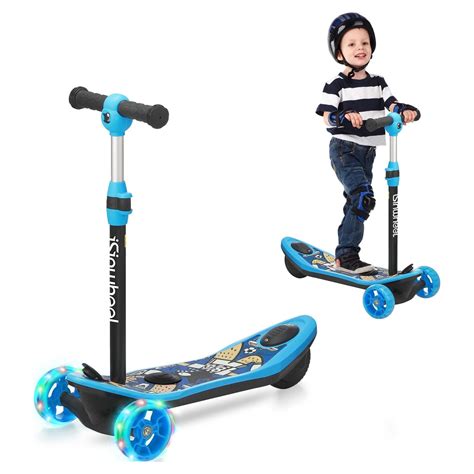 isinwheel Kid 3 Wheels Electric Scooter, Height Adjustable Foldable ...