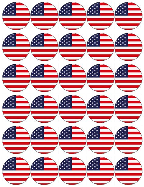 30 Usa United States American Flags Cupcake Toppers Edible Wafer ...