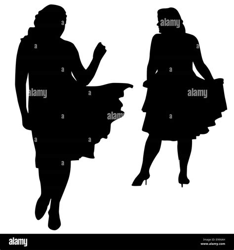 Silhouettes of fat women Stock Photo - Alamy