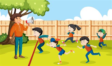 Kids playing red light green light game 7095101 Vector Art at Vecteezy