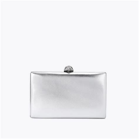 CRYSTAL KENSINGTON CLUTCH Silver Clutch Bag by KURT GEIGER LONDON