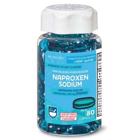 Rite Aid Naproxen Sodium Capsules - 220mg, 80 ct | Aleve, Active ingredient, Capsule
