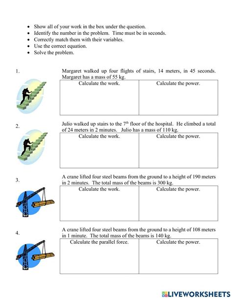 Image result for Work and Power Worksheet