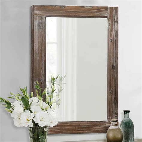 Barnyard Designs Large Rustic Farmhouse Wall Mirror with Dark Wood ...