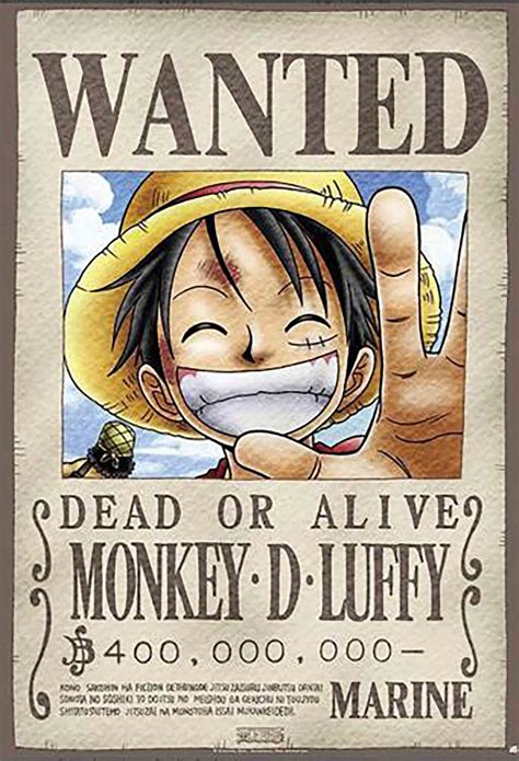 One Piece Anime / Manga Poster / Print wanted Monkey D. - Etsy