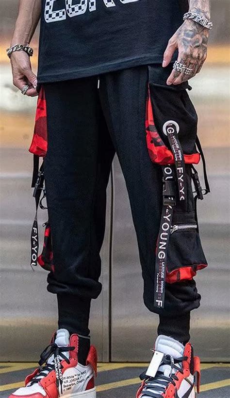 Buy Men's Joggers Punk Cargo Baggy Techwear Hip Hop Harem Streetwear ...