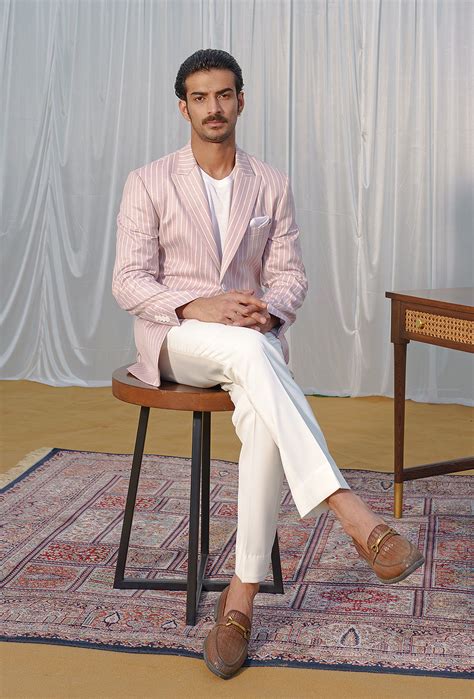 Pink Broadstripe double breasted Blazer – Bonsoir