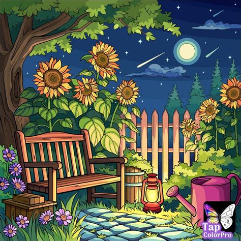 Sunflower Garden Coloring Page