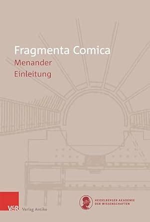 FrC 24.1 Menander: Einleitung (Fragmenta Comica) (German Edition) eBook ...