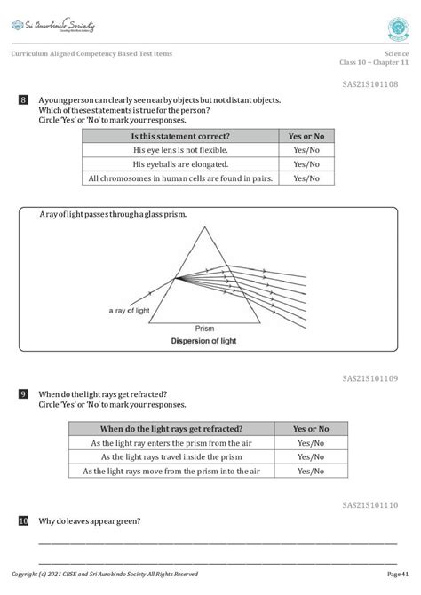 Image result for Class 10 Science Competency Based Questions