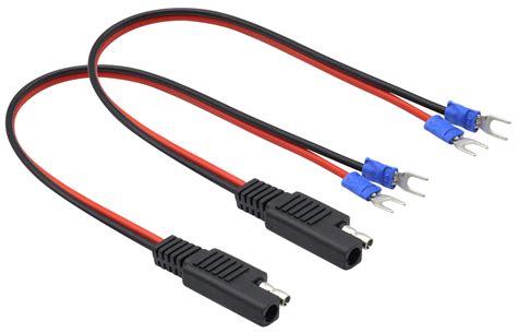 Buy AAOTOKK (2Pack SAE to Fork Ring Terminals Plug Cable U Type ...