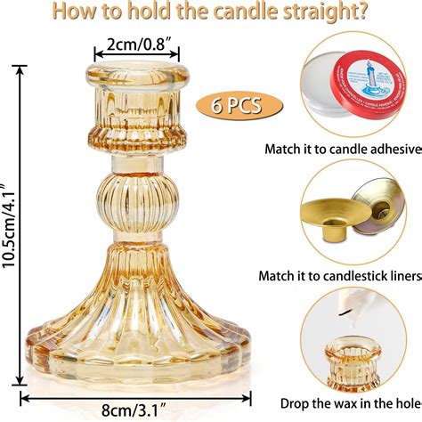 Simeitol Taper Candle Holder Set of 6, Gold Candle Holder & India | Ubuy