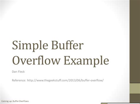 Image result for Buffer Overflow Presentation Slides