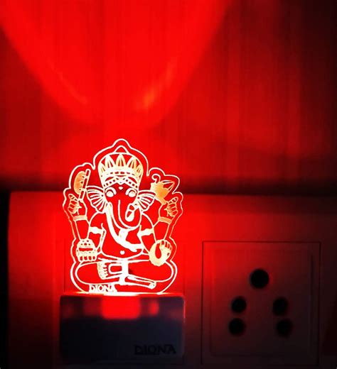 Buy DIONA Acrylic Shri Siddhivinayak Ganpati Led 3D Illusion Wall Night ...