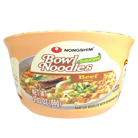 Nongshim Savory Beef Instant Ramen Noodle Soup Bowl, India | Ubuy