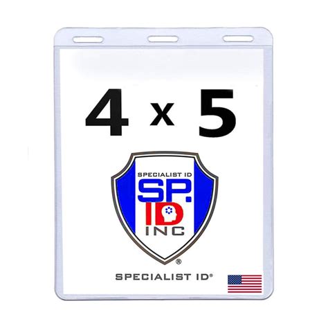 Buy Bulk 100 Pack - 4x5 Badge Holder Horizontal - USA Made - Clear ...