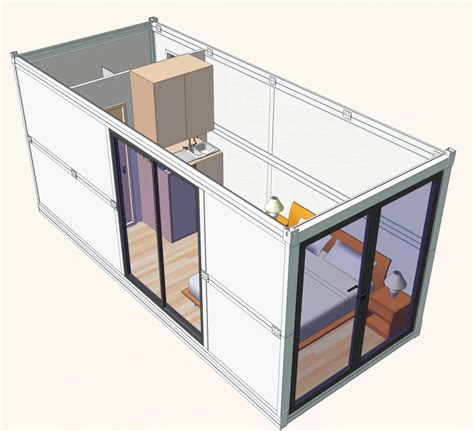 20FT Prefab Shipping Container Homes Manufacturer Black Frame