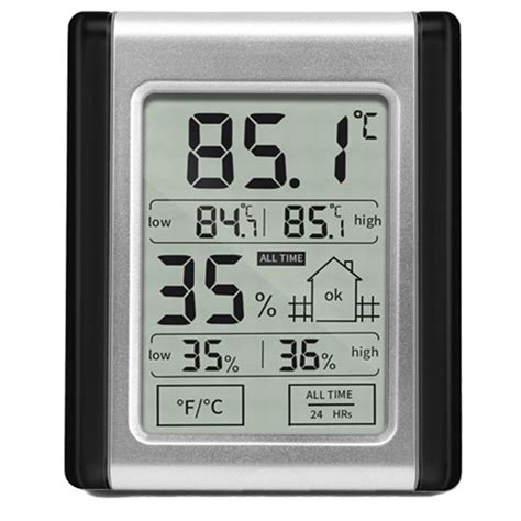 Electronic Hygrometer Thermometer, high-Low Double Display Touch-Screen ...