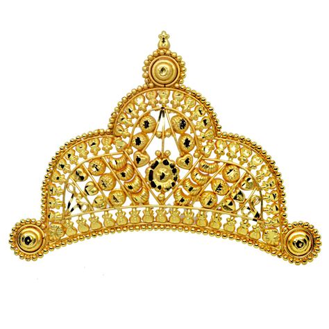 Buy Srijacollections Golden Crown Tiara Mukut for Bengali Indian Women ...