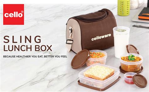 Buy CELLO MF Plastic Sling Lunch Box | Leather Carry Pouch | Office ...