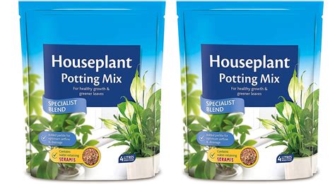 Buy CUQOO Houseplant Potting Compost Mix Enriched with Seramis Granules ...