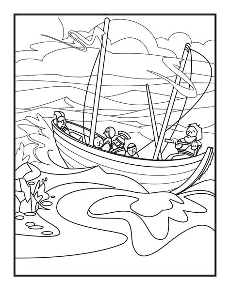 Jesus Calms The Storm Coloring Pages - Free Coloring Pages