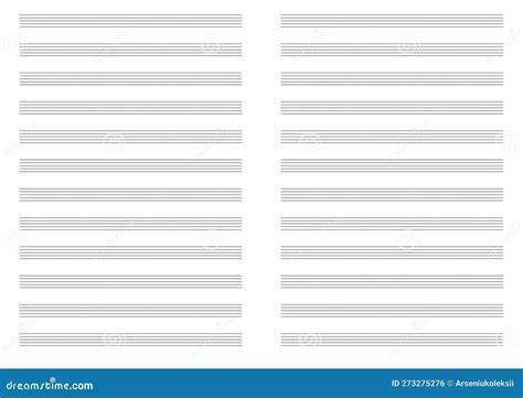 Blank Sheet Music Page Template. Lined Page with Note Stave Stock ...