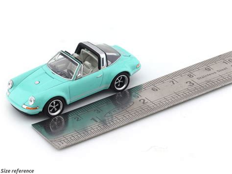 Porsche Singer 964 Targa Tiffany Blue 1:64 Pop Race diecast scale model ...