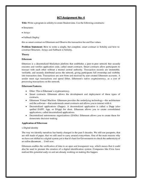 BCT 4 - BCT Assignment 4 - BCT:Assignment No: 4 Title: Write a program ...