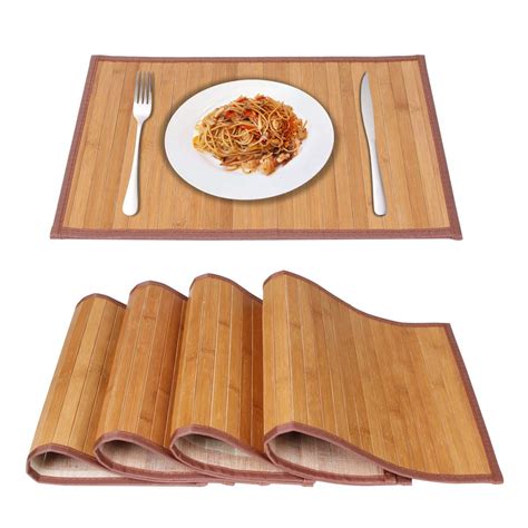 Buy MARSCOOL Bamboo Placemats for Kitchen Table, Placemats Set of 4 ...