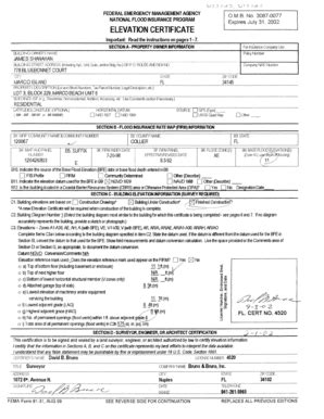 FEMA Elevation Certificate - Blank Fillable Template | Fill Out, Print ...