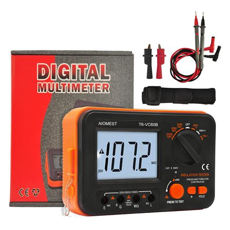AIOMEST Digital Megohmmeter Megaohm Meter with 250V/500V/1000V Test Voltage Testing Insulation ...