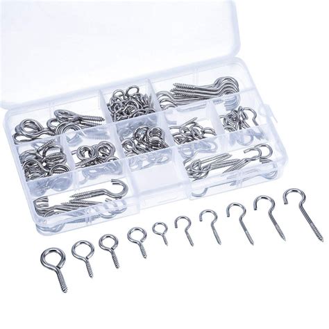 Buy DIY Crafts Screw Hooks and Screw Eyes Kit, Assortment Size (Pack of ...