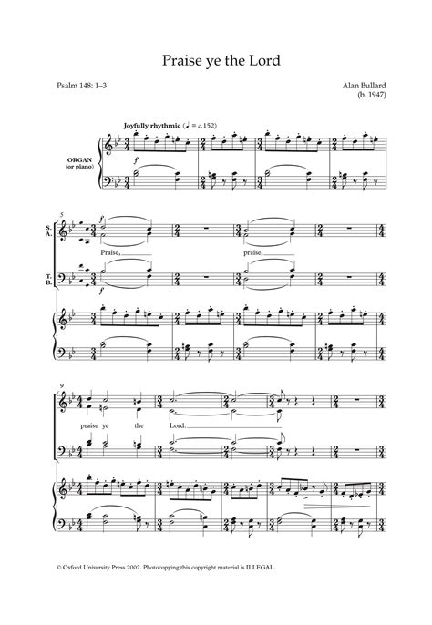 Praise ye the Lord by Alan Bullard (Download) » Mixed Choir Sheet Music