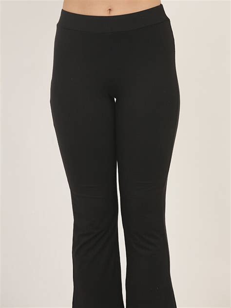 Women Black Cotton Yoga Pants with Bootcut Bottom Flair – The Dance Bible